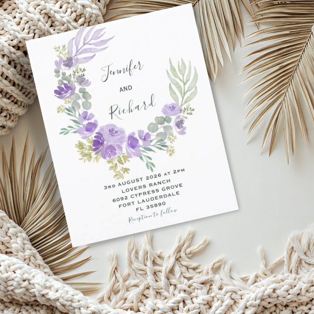 Lámina Invitati Boda de Floral y eucalipto púrpura (Subido por el creador)