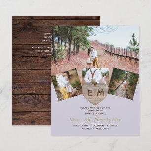 Lámina Invitati, COLLAGE DE FOTOS del corazón grabado en 
