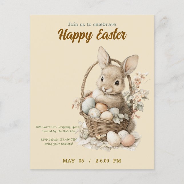 Lámina invitation to Easter with Peter Rabbit (Anverso)
