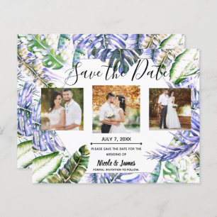 Lámina Isla Purple Lilac Tropical Wedding Save the Date