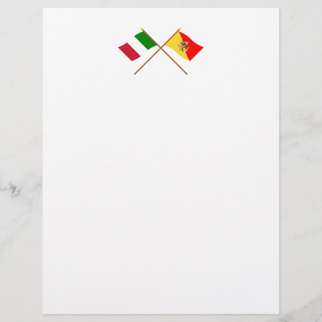 Lámina Italia y Sicilia cruzaron banderas (Anverso)