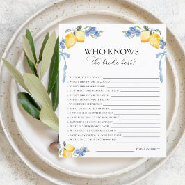 Lámina Italian Lemons Bows Who Knows the Bride Best Game