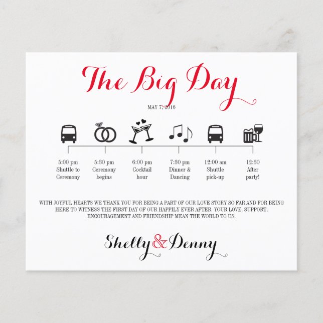 Lámina Itinerario Boda de iconos (Anverso)