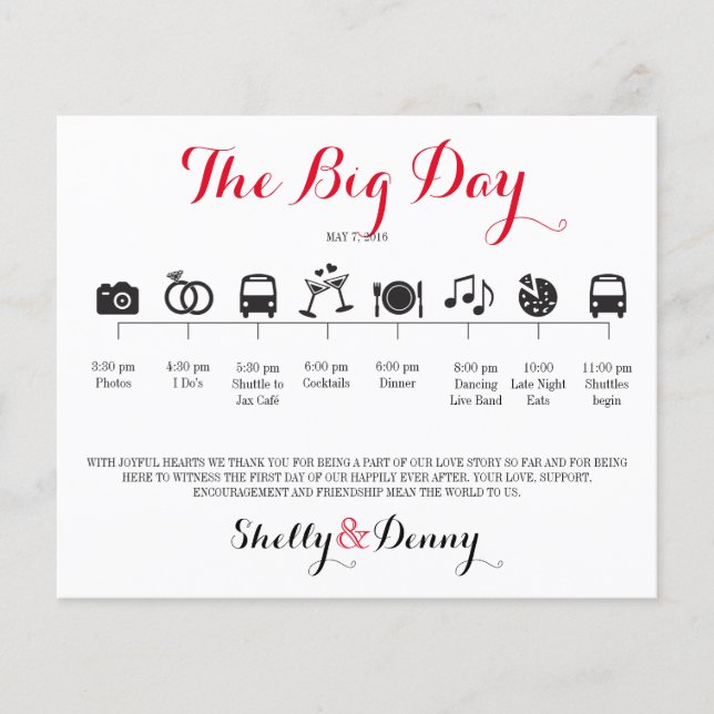 Lámina Itinerario Boda de iconos (Anverso)