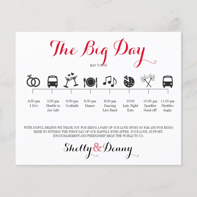 Lámina Itinerario Boda de iconos (Anverso)