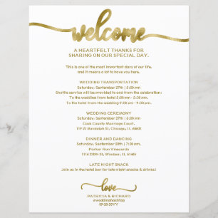 Lámina Itinerario de Boda con Caligrafía Chic Asequible