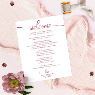 Lámina Itinerario de Boda con Caligrafía Chic Asequible