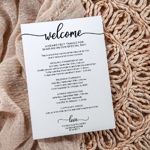 Lámina Itinerario de Boda con Caligrafía Chic y Asequible