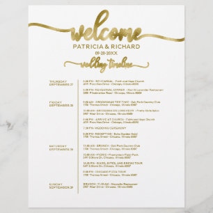 Lámina Itinerario de fin de semana de boda de 4 días Chic