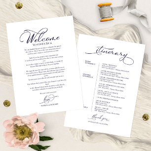 Lámina Itinerario de fin de semana de boda Elegante guion