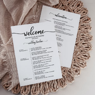Lámina Itinerario de fin de semana de boda minimalista co