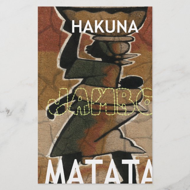 Lámina Jambo Habari Hakuna Matata. (Anverso)