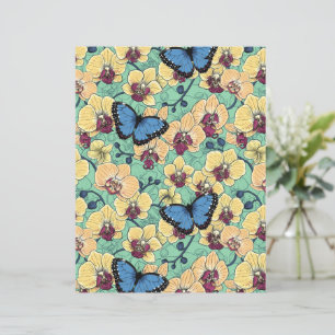 Lámina Jardín Botánico de Orquídeas con Mariposas II