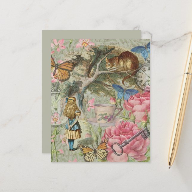 Lámina Jardín del árbol de las maravillas del gato Alice  (Anverso/Reverso In Situ)