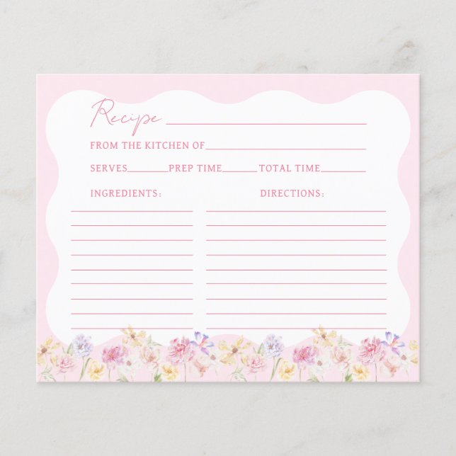 Lámina Jardín Flor silvestre moderna Wavy Bridal Shower G (Anverso)