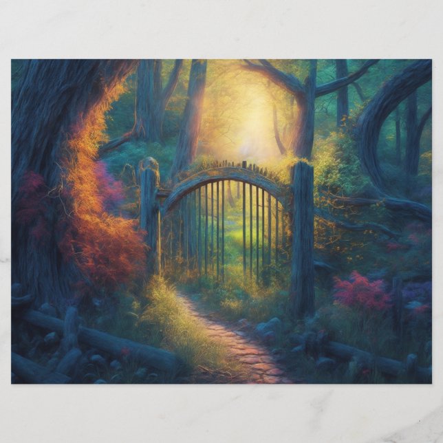 Lámina Jardín forestal encantado | Papel de carátula (Reverso)