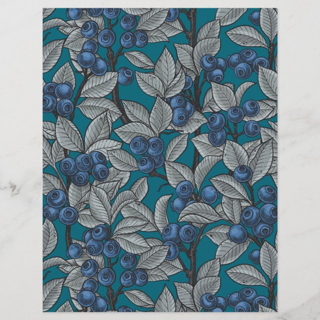 Lámina Jardines de arándano azul y gris (Anverso)