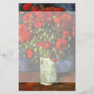 Lámina Jarrón con amapolas rojas de Vincent van Gogh
