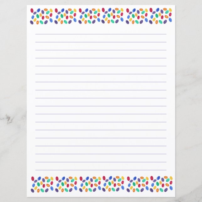 Lámina Jelly Beans Lined Stationery (Anverso)