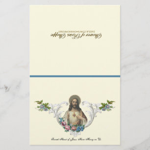 Lámina Jesús Virgen María Oración Espiritual de Comunión