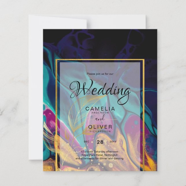 Lámina Jewel Tones BODA INK Plum Purple Marina Verde azul (Anverso)