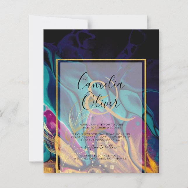 Lámina Jewel Tones BODA INK Plum Purple Marina Verde azul (Anverso)