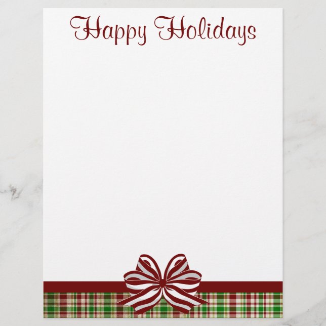 Lámina Jolly Plaid Navidades Letterhead (Anverso)