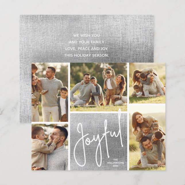 Lámina JOYFUE Multi Photo Silver Budget Holiday Cards (Anverso / Reverso)