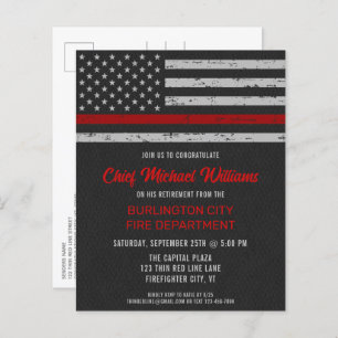Lámina Jubilación del bombero de la línea roja delgada de