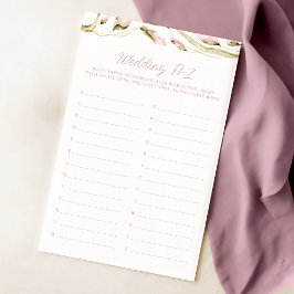 Lámina Juego A-Z de ducha de novia floral de color de agu