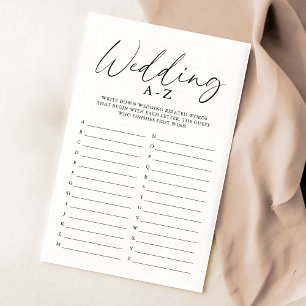 Lámina Juego A-Z elegante Boda manuscrito de guiones