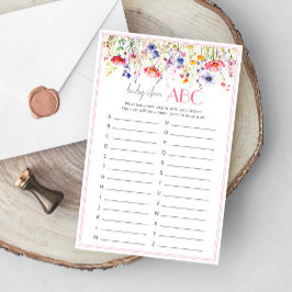 Lámina Juego ABC de artículos para bebé en la fiesta de s