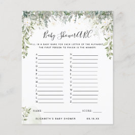 Lámina Juego ABC | Juego Floral Baby Shower