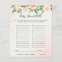Lámina Juego ABC | Juego Floral Baby Shower