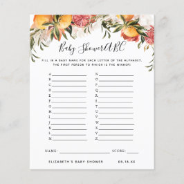 Lámina Juego ABC | Juego Floral Baby Shower