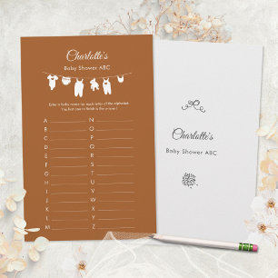 Lámina Juego ABC para Baby Shower Minimalista Boho de Col