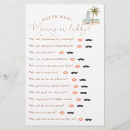 Lámina Juego "Adivina quién" de Baby On Board Baby Shower