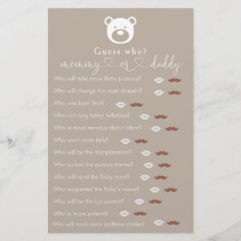 Lámina Juego "Adivina quién" de Bearly Wait Baby Shower