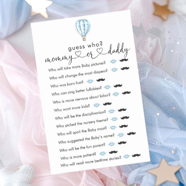 Lámina Juego "Adivina quién" de Blue Hot Air Balloon Baby (Subido por el creador)