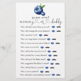 Lámina Juego "Adivina quién" de Blueberry Baby Shower