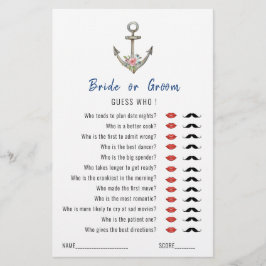 Lámina Juego "Adivina quién" de ducha de novias náutica