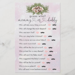 Lámina Juego "Adivina quién" de invierno de Navidades ros