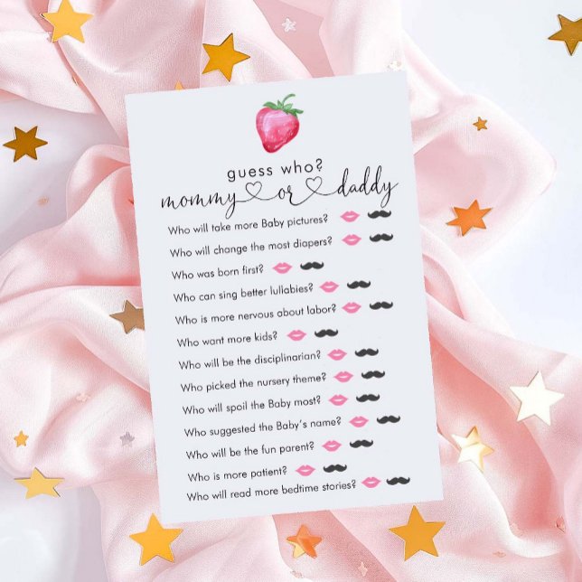 Lámina Juego "Adivina quién" del Chica de fresas Baby Sho (Subido por el creador)