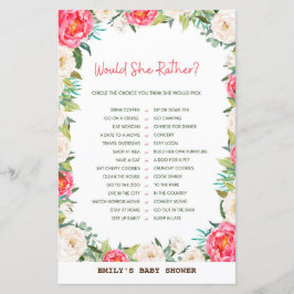 Lámina Juego Baby Shower