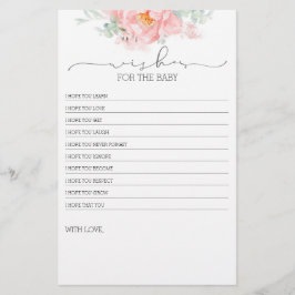 Lámina Juego Baby Shower de flor suave y rosa