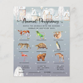 Lámina Juego Baby Shower de invierno sobre el embarazo en