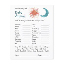 Juego Baby Shower Match Mommy & Baby Boho Sun Moon