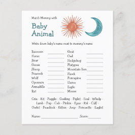 Lámina Juego Baby Shower Match Mommy & Baby Boho Sun Moon