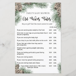 Lámina Juego Baby Shower Pinecone de Invierno con Respues