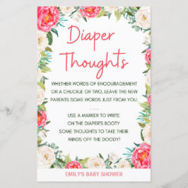 Lámina Juego Baby Shower Pink and Ivory Florals